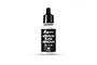 A 17ml bottle of Vallejo Airbrush Flow Improver with a black dropper cap and a black label featuring white text and an airbrush icon.