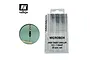 Vallejo Microbox HSS twist drill set containing 20 pieces ranging from 0.3mm to 1.6mm in a clear plastic storage case.