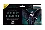 Vallejo Fantasy-Pro Malefic Flesh Set paint box featuring artwork of a winged figure and eight 17ml dropper bottles.