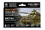Vallejo Model Colour WWII British Armour & Infantry paint set box featuring an illustration of a British tank and soldiers.