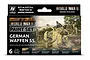 Vallejo Model Colour WWII German Waffen SS paint set box featuring historical artwork of soldiers and a tank.