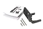 Traxxas wheelie bar mount part 3677 with included screws and instruction manual on a white background.