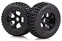 Rovan 4.7/5.5" Baja 5T/5SC Rear All Terrain Tyres on Black Rims - Beadlocked Wheels 2Pcs 85472