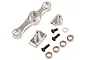 Rovan silver aluminium throttle servo horn set for 5IVE-T, including 15T horn, mounting brackets, screws, and ball bearings.