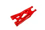 A single red heavy-duty lower suspension arm for a Traxxas X-Maxx RC truck, shown against a white background.