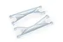 Two white Traxxas X-Maxx heavy-duty upper suspension arms shown from a top-down angle against a plain white background.