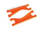 Two bright orange Traxxas heavy-duty upper suspension arms for an X-Maxx RC truck, shown against a plain white background.