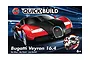 Airfix Quickbuild Bugatti Veyron 16.4 model kit packaging showing a red and black car on a dark background.