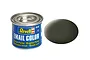 A 14ml tin of Revell Email Color enamel paint in matte olive yellow, shown with a sample paint swatch.