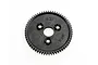 A black Traxxas 62T 0.8 module spur gear for RC vehicles, shown from a top-down perspective against a white background.