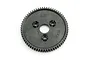 A black Traxxas 65T 0.8 module spur gear for RC vehicles, shown against a white background.