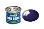 A 14ml tin of Revell Gloss Night Blue enamel paint next to a glossy dark blue paint swatch.