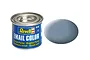 A 14ml tin of Revell Email Color matte grey enamel paint next to a grey color swatch.