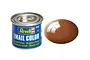 A 14ml tin of Revell Email Color enamel paint in Mud Brown, shown next to a glossy brown paint swatch.
