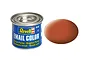 A 14ml tin of Revell Email Color matte brown enamel paint next to a brown color swatch.