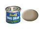 A 14ml tin of Revell Email Color enamel paint in matte beige, shown with a beige color swatch next to it.