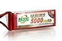NXE Power 5000mAh 40C LiPo battery pack with a red metallic finish and white label, shown against a white background.