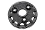 A black Traxxas 76T 48P spur gear for RC vehicles, shown from a top-down studio perspective.