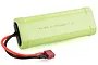 A light green 7.2V 1500mAh NiMH battery pack with a T-style connector, isolated on a white background.