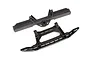 Two black plastic RC car bumpers for Traxxas TRX-4 and TRX-6 models, shown from an angled top-down perspective on a white background.
