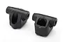 Two black plastic rear suspension link axle mounts for Traxxas TRX-6 RC vehicles.
