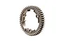 A studio shot of a Traxxas 46T 1Mod steel spur gear showing the gear teeth and mounting holes against a white background.