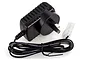 A black River Hobby AC wall charger for NiMH batteries with an Australian plug and a white Tamiya connector on a black cable.