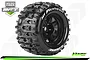 Louise 3.8" MT-Pioneer MFT Tyres on (1/2 Offset) Black Rims - Glued Wheels 2Pcs L-T3321BH