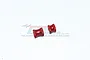 Two red anodized aluminium chassis brace spacers for ARRMA Kraton 6S RC cars by GPM Racing.