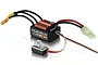 Hobbywing QUICRUN 16BL30 brushless electronic speed controller with attached wiring, connectors, and power switch on a white background.
