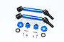 GPM Blue Aluminium & Harden Steel Maxx 4S Front or Rear Universal Drive Shafts 2Pcs w/ 17mm Wheel Hexes, Wheel Nuts & Hardware TXMS123F/RB-B