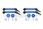 GPM Racing blue aluminium and steel drive shaft set for RC cars, including four shafts, 17mm wheel hexes, bearings, and hardware.
