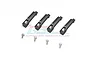 Four black aluminium door handles and four small silver screws for a Traxxas TRX-6 RC car, displayed on a white background with a GPM Racing logo.