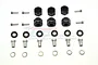 GPM Black Aluminium TRX-6 12mm Hexes (9mm Thick) 6Pcs w/ Hardware TRX6010/9MM-BK
