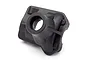 A black plastic intermediate differential cover for Traxxas TRX-6 RC vehicles, shown from a high-angle studio perspective.