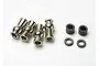 Traxxas hollow ball and bump steer adjustment set including four metal ball studs and four small spacers.