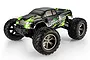 BlackZon Warrior MT 1/12 scale RC monster truck in black and green livery with large off-road tires, viewed from a front three-quarter angle.