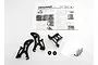 Traxxas Revo wing mount set including black plastic mounts, hardware in a plastic bag, and an instruction sheet on a white background.