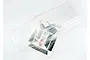 A clear, unpainted Traxxas Summit RC truck body shell resting on top of a decal sheet against a white background.