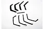 Traxxas front and rear fender flares for RC vehicles, including mounting screws, arranged on a white background.