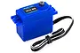 Power HD 1812MG digital servo with a blue plastic case, metal output gear, and black, white, and red wiring harness.