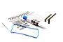 Traxxas Receiver Box Seal Kit 5625 including a blue rubber gasket, a tube of silicone grease, two foam strips, and an instruction sheet.