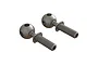 Two grey metal pivot balls with threaded shafts for ARRMA RC vehicles, shown against a white background.