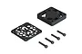 ARRMA 50x50mm motor cooling fan kit including a black plastic fan, a matching honeycomb-patterned fan guard with ARRMA logo, and four mounting screws.