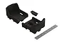 ARRMA 1/5 8S BLX Right Battery Box Set including two black plastic battery tray components, a small mounting bracket, and a row of adhesive foam pads.