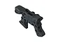 A black plastic ARRMA front shock tower for 1/5 scale RC vehicles, shown from an isometric angle against a white background.