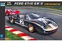 Box art for a Trumpeter 1/12 scale Ford GT40 Mk II model kit, featuring a black race car with number 2 on a track.