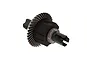 ARRMA 1/5 8S BLX front/rear differential assembly featuring a large metal ring gear and black composite housing.