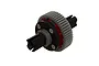 ARRMA 1/5 8S BLX Centre Differential Set showing the metal gear, black housing, and drive cups against a white background.