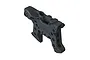 A black ARRMA 1/5 8S BLX shock tower spare part shown from a high-angle perspective against a white background.